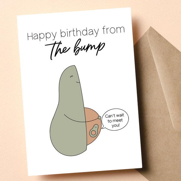 Dad to Be Birthday Card, Happy Birthday from the Bump, New Dad Gift, Gift for Husband, Card from Pregnant Wife, Girlfriend, Soon to Be Dad