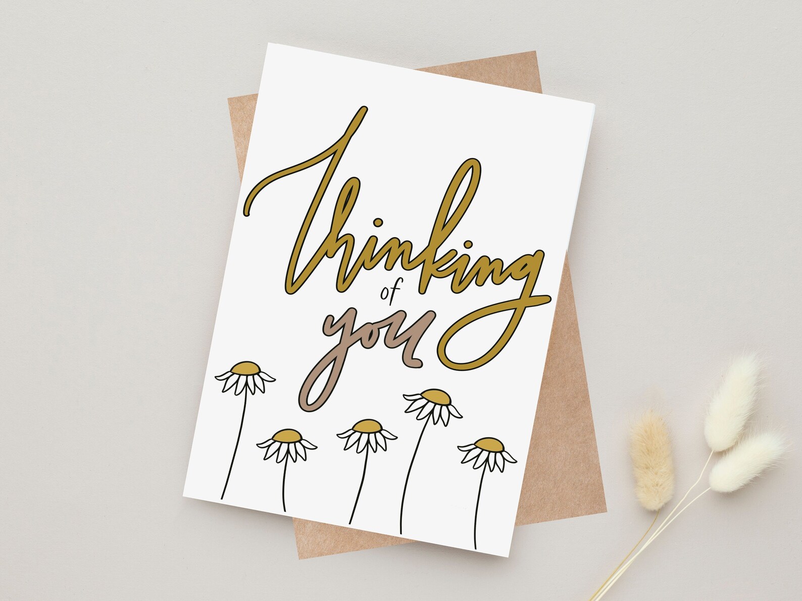 Thinking of You Card Sympathy Card With Pastel Flowers Just Etsy
