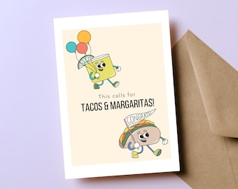 Congrats New Job, Congratulations Promotion, This Calls for Tacos and Margaritas, Success Card, Congratulations Card, Good Luck New Job