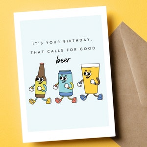 Geburtstag ruft nach gutem Bier, Bier Motto Geschenk, Bier Liebhaber, Bier Geburtstagskarte, Papa Geburtstagskarte, Bier Enthusiast, Craft Beer