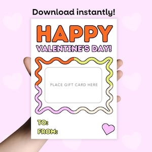 Druckbare Valentinstag Geschenkkartenhalter für Lehrer, Galentinstag Geschenk für Freunde, Valentinstag Geschenk für Freunde, Geschenk für Kollegen