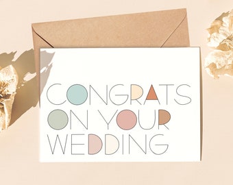 Congrats Wedding Card, Congratulations Card, Wedding Guest Card, Just Married Gift, Gift for New Couple