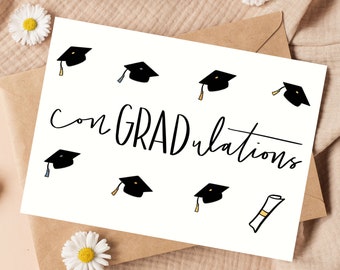 ConGRADulations, Funny Grad Card, Graduation Gifts, Congratulations Graduation Card, Congrats Grad Card, Blank Inside