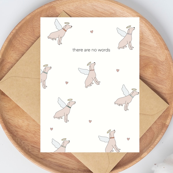 Dog Sympathy Card, Pet Sympathy Card, Dog Loss, Rainbow Bridge, Sorry for Your Loss, There are No Words, Pet Loss Card