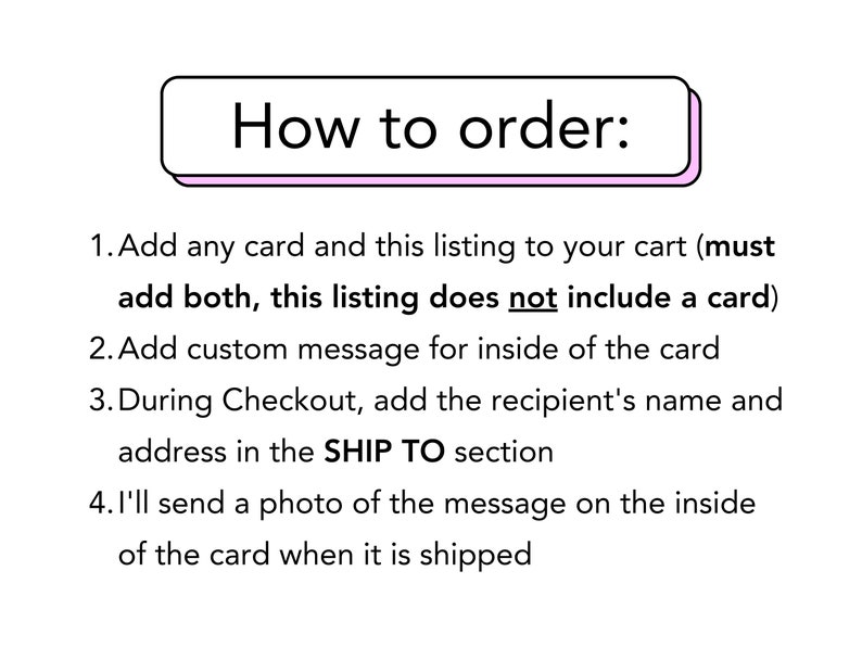 CARD ADD-ON A card must also be purchased, Send Direct to Recipient with Custom Handwritten Message Inside Card image 2