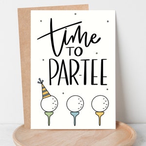 Carte d'anniversaire de golf, carte de départ, cadeau de félicitations pour golfeur, cadeau de golf pour homme, intérieur vierge