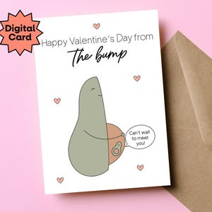 Biglietto di San Valentino stampabile per il futuro papà, Buon San Valentino dal pancione, Regalo per neo-papà, Biglietto di San Valentino digitale per il marito