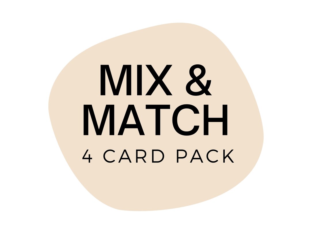Mix and Match Cards 4 Card Set Greeting Card Set A2 - Etsy