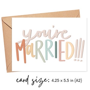 Congrats Wedding Card, You're Married, Card for Newlyweds, Gift for New Couple, Funny Wedding Card image 3