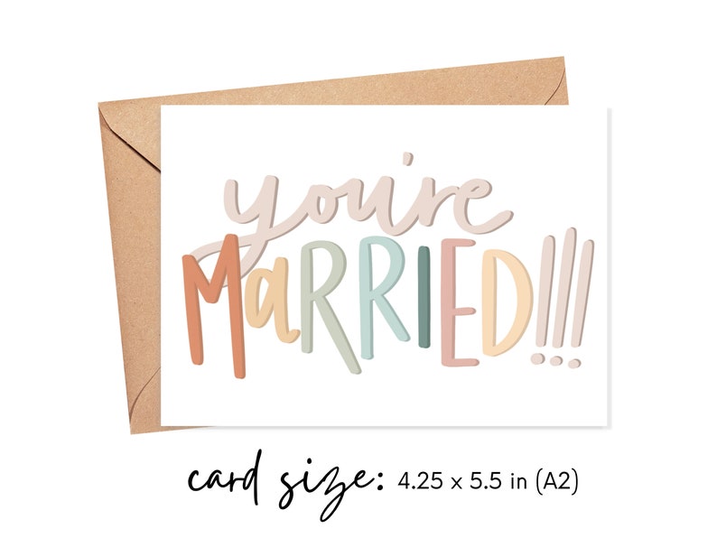 Congrats Wedding Card, You're Married, Card for Newlyweds, Gift for New Couple, Funny Wedding Card image 3