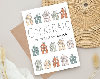 Congrats New House, Gift for Friend Moving, New Home Card, Moving Away Gift, Housewarming Card, New House Card