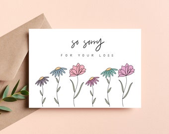 So Sorry for Your Loss, Sympathy Card, Thinking of You Card, Condolence Gift, Bereavement Gift, Grief Gift