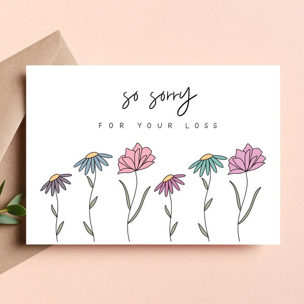 So Sorry for Your Loss, Sympathy Card, Thinking of You Card, Condolence Gift, Bereavement Gift, Grief Gift