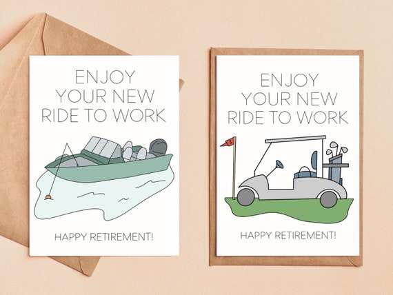 Fishing Retirement Gift, Happy Retirement Card for Fisherman, Enjoy Your  New Ride to Work Fishing Boat, Funny Retirement Gift for Men 
