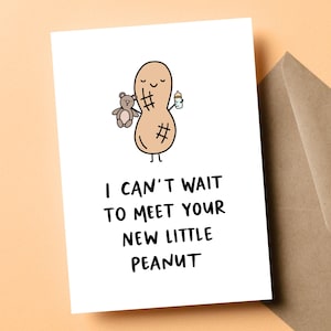 Cadeau de grossesse, J'ai hâte de rencontrer votre nouvelle petite cacahuète, Carte pour baby shower, Bébé non sexiste, Cadeau pour future maman