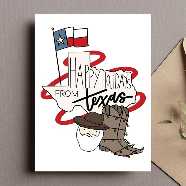 Texas Christmas Card Etsy