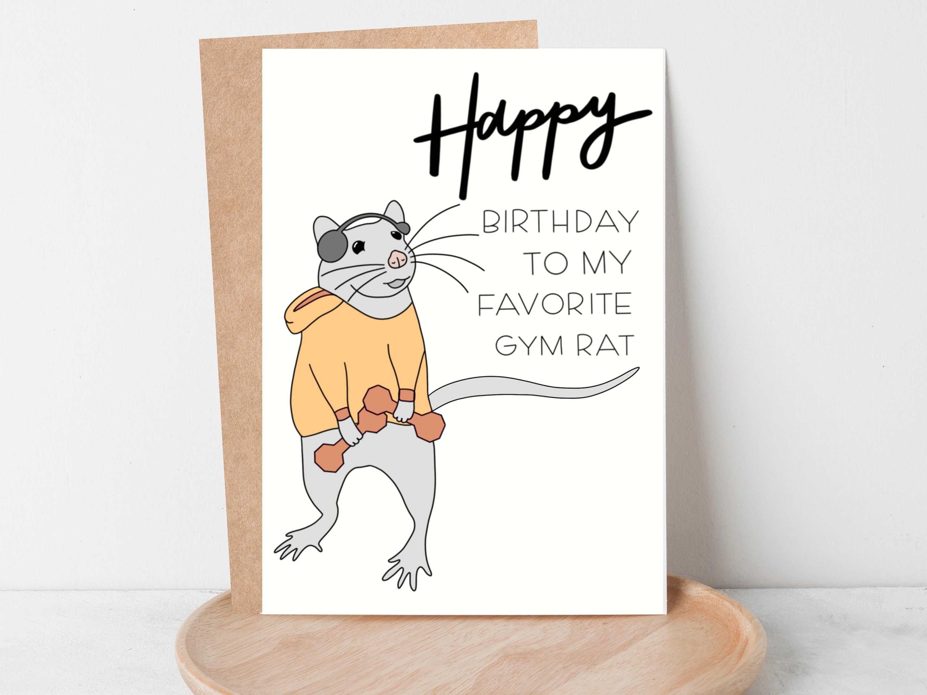 Gym Rat Gift Workout Gift Gym Buddy Gym Birthday Card -  Portugal