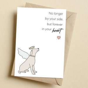 Décès d'un chien, Carte de sympathie pour chien, Carte de sympathie pour animal de compagnie, Perte de chien, Pont arc-en-ciel, Pour toujours dans votre coeur, Carte de perte d'animal de compagnie, Chien ange