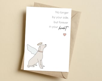 Death of Dog, Dog Sympathy Card, Pet Sympathy Card, Dog Loss, Rainbow Bridge, Forever in Your Heart, Pet Loss Card, Dog Angel