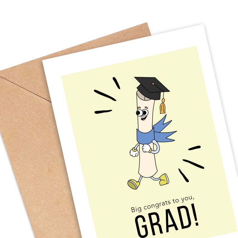 Big Congrats to You Grad, Congratulations Card, Graduation Card, Class of 2024, Diploma, Graduation Cap, High School, College Graduation afbeelding 3