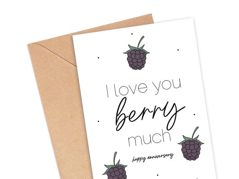 Happy Anniversary Card Fruit Anniversary Card 4th Wedding Etsy