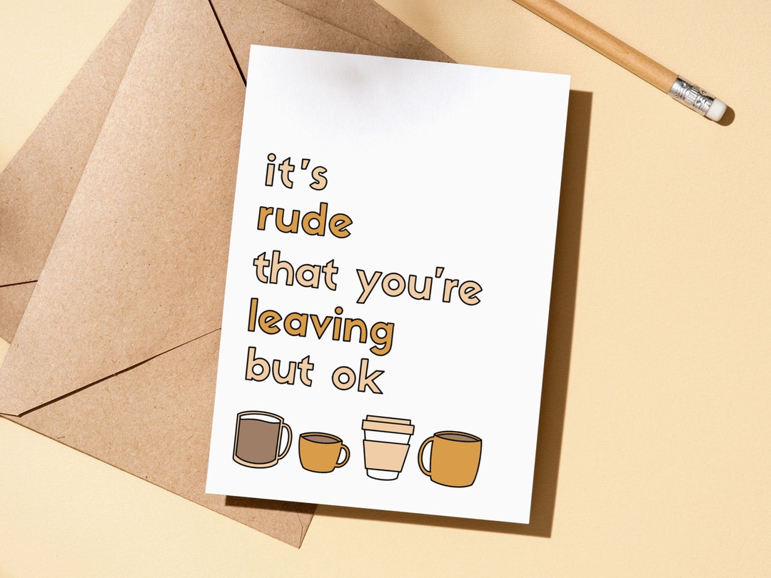 Small Cards Rude Co Worker Funny New Job Card: Rude Coworker Leaving Card - Etsy