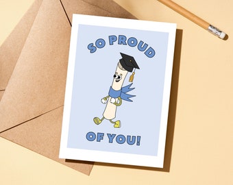 So Proud of You, Congratulations Card, Graduation Card, Class of 2024, Diploma, Graduation Cap, High School Graduation, College Graduation