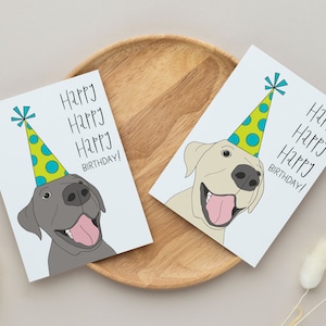 Dog Birthday Card, Happy Birthday Card with Lab, Labrador Retriever, Gift for Dog Owner, Blank Inside