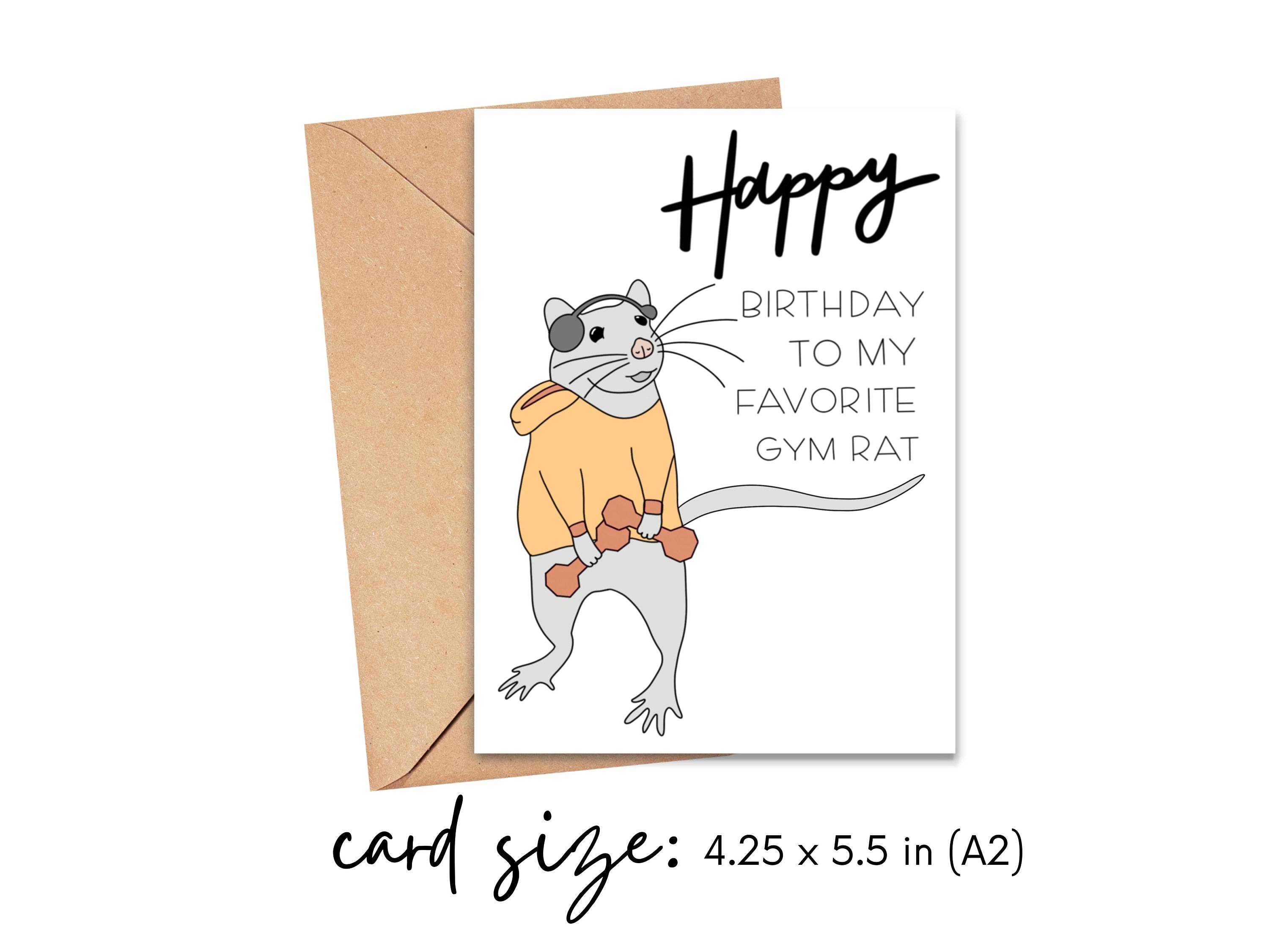 Gym Rat Gift Workout Gift Gym Buddy Gym Birthday Card -  Portugal