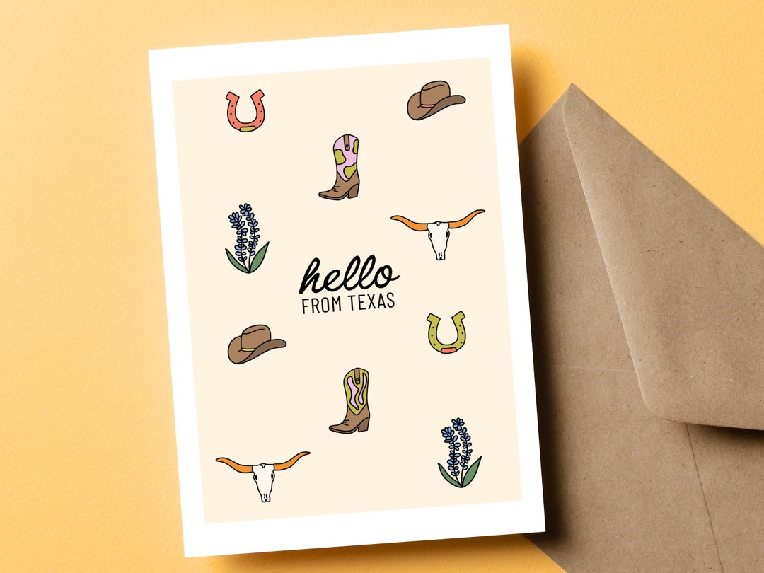 Long Distance Hello From Texas Card, Sentimental State Greeting, Keep ...