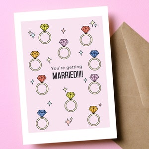 Verlobungskarte, Happy Verlobungskarte, Engagierte Karte, Herzlichen Glückwunsch zur Verlobung, Brautparty Karte, Bachelorette Karte, Beste Freundin
