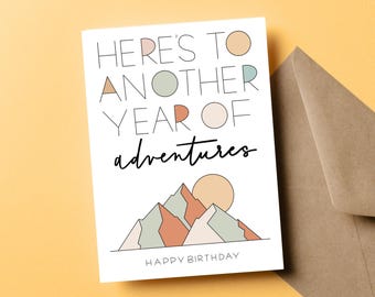 Mountain Birthday Card: Outdoor Adventure Gift