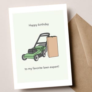 Entretien de la pelouse, Tondeuse à gazon, Carte d'anniversaire de la pelouse, Carte pour papa sur la pelouse, Blagues de papa, Le jeu de la pelouse est fort, Carte d'anniversaire drôle, Carte pour mari