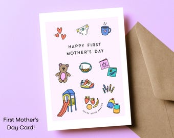 First Mother’s Day Card, New Mom Card, First Time Mom Gift, Mom Friend Card, You’re Doing Amazing, Modern Minimal Greeting Card