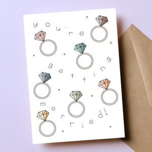 Herzlichen Glückwunsch, Verlobungskarte, Verlobungskarte für Paare, Brautpartygeschenk, Bachelorette Geschenk, du heiratest