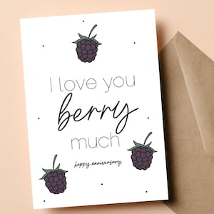 Carte joyeux anniversaire, carte d'anniversaire de fruits, 4e anniversaire de mariage, cadeau 4e anniversaire, cadeau petit garçon, je t'aime beaucoup de baies