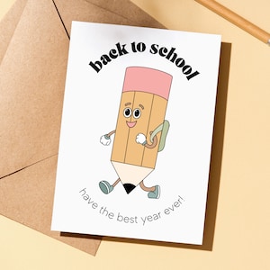 Bonne chance pour la rentrée, carte pour le professeur, passez la meilleure année de votre vie, jolie carte de rentrée pour les enfants, cadeau de remerciement pour le professeur