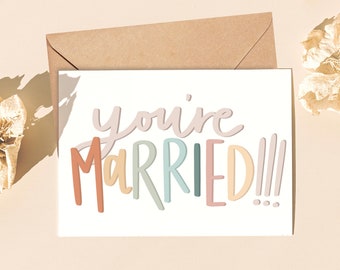Congrats Wedding Card, You're Married!, Card for Newlyweds, Gift for New Couple, Funny Wedding Card