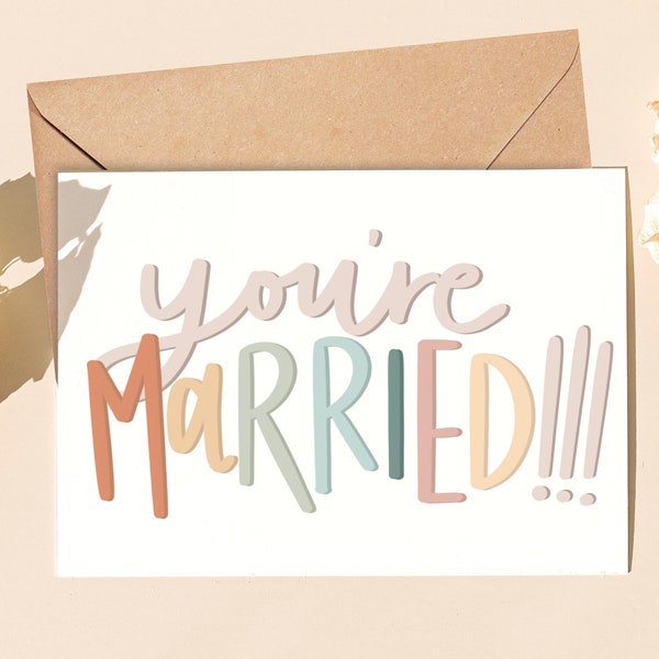 Congrats Wedding Card, You're Married!, Card for Newlyweds, Gift for New Couple, Funny Wedding Card