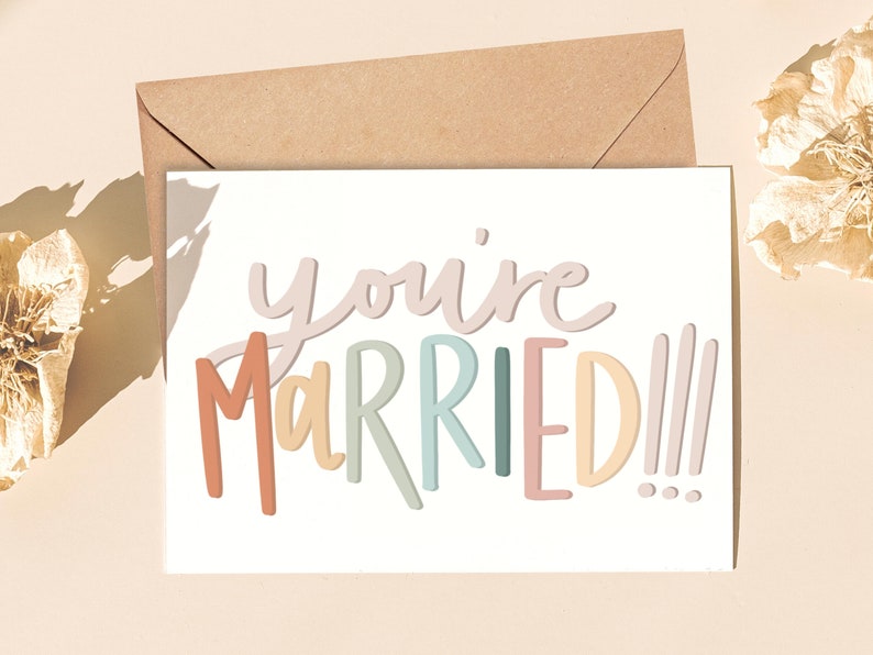 Congrats Wedding Card, You're Married, Card for Newlyweds, Gift for New Couple, Funny Wedding Card image 1