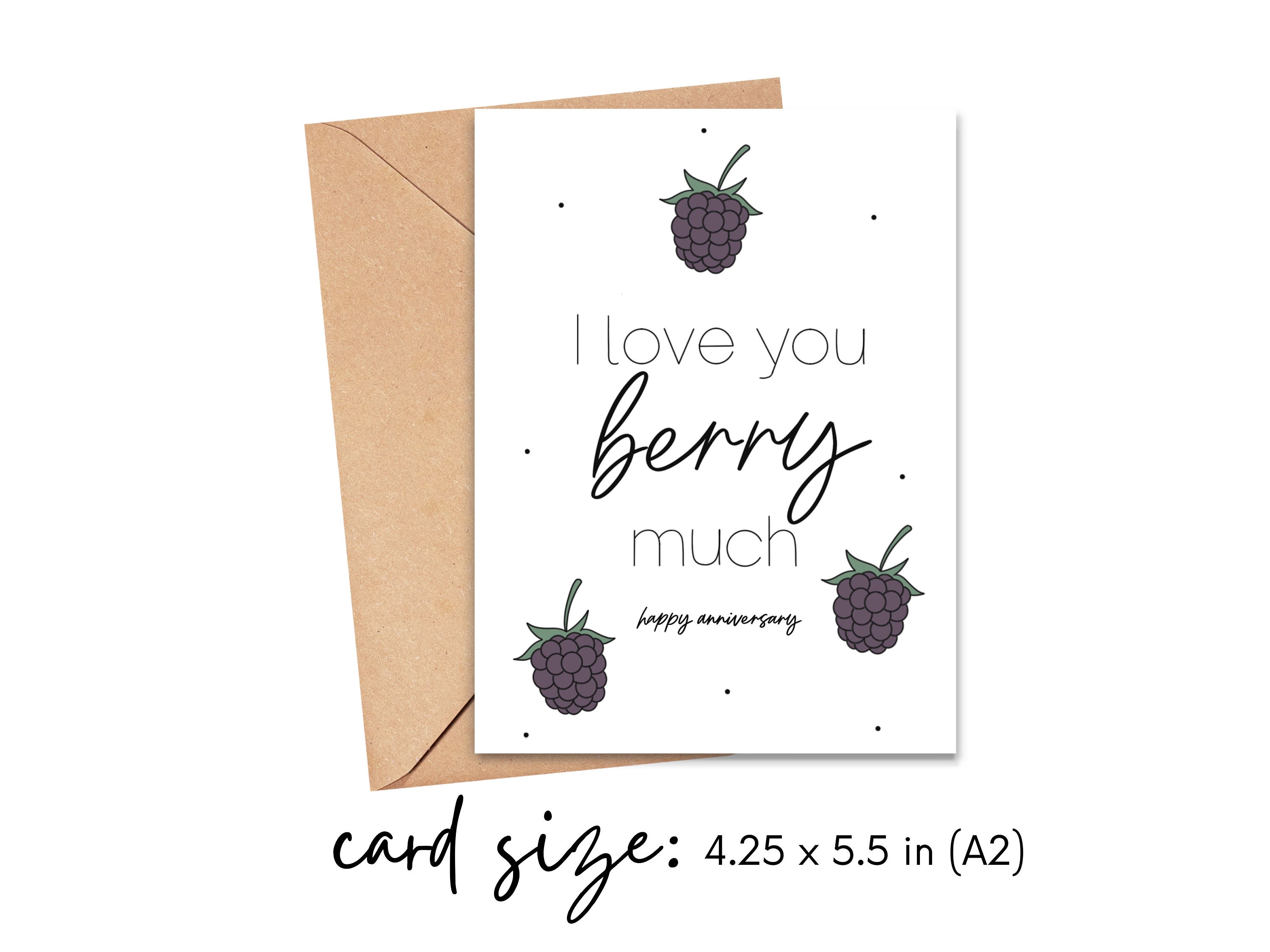 Happy Anniversary Card Fruit Anniversary Card 4th Wedding Etsy