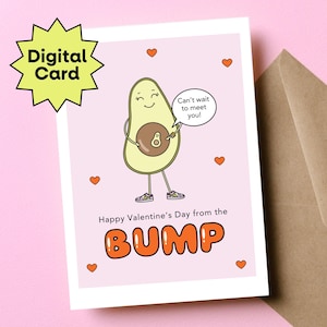 Tarjeta de San Valentín imprimible para el futuro papá, feliz día de San Valentín para el futuro papá, regalo para papá primerizo, tarjeta digital de San Valentín para el esposo