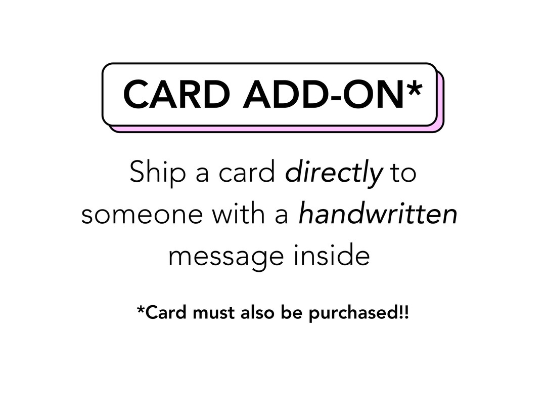 Handwritten Message Card Add-on: Send Direct to Recipient - Etsy