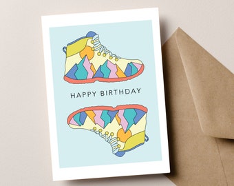 Hiking Boot Birthday Card: Outdoor Adventure Gift