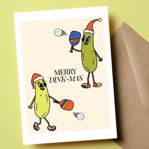 Carte de vœux drôle de pickleball - joyeux Dink-mas - idée cadeau ligue de pickleball - carte de Noël pour les amateurs de pickleball