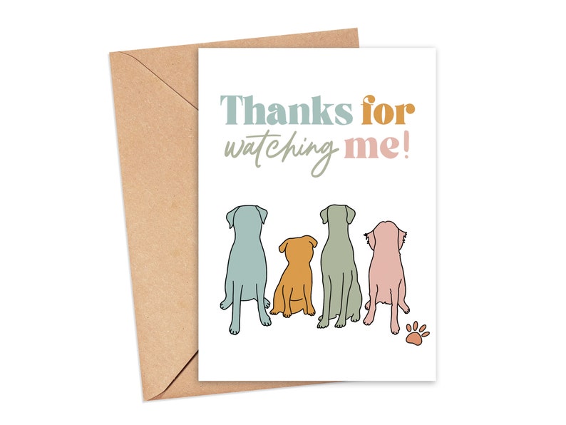 Dog Sitter Gift Card From Dog From the Dog Dog Thank You Etsy