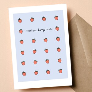 Cartes de remerciement, Baies de remerciement, Cadeaux fraises, Cadeaux de remerciement, Cartes d'été, Carte de remerciement pour professeur, Mignonne fraise