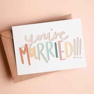 Carte de mariage de félicitations, vous êtes marié !, carte pour les jeunes mariés, cadeau pour un nouveau couple, carte de mariage drôle