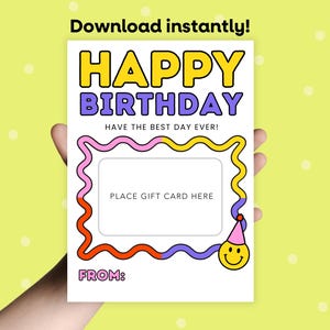 Porta biglietti di auguri stampabili per il compleanno, regalo di compleanno per insegnanti, biglietti di compleanno per dipendenti, biglietto di compleanno per allenatori, biglietto di compleanno per amici