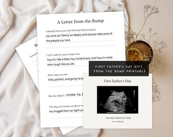 From the Bump Father's Day Gift Printable, First Father's Day Gift from Baby, Pregnancy Father's Day Card, Ultrasound Frame Gift for Dad